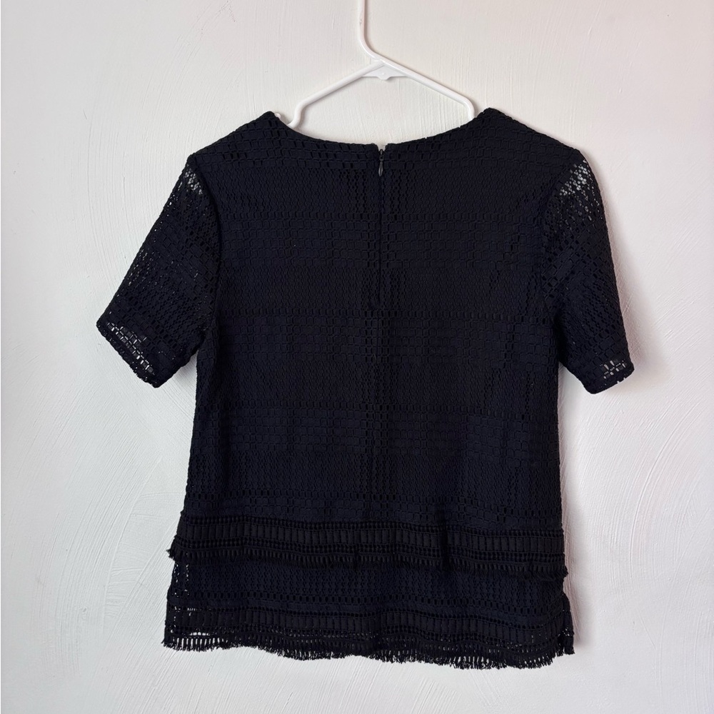Banana Republic Top Black Crochet Knit - Picture 5 of 7